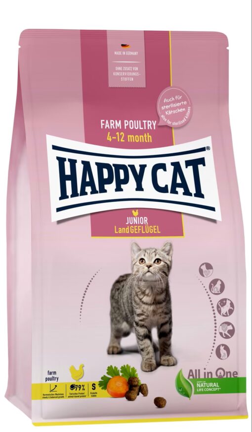 Happy Cat Junior Fugl 1,3kg (Fra 4 mnd)