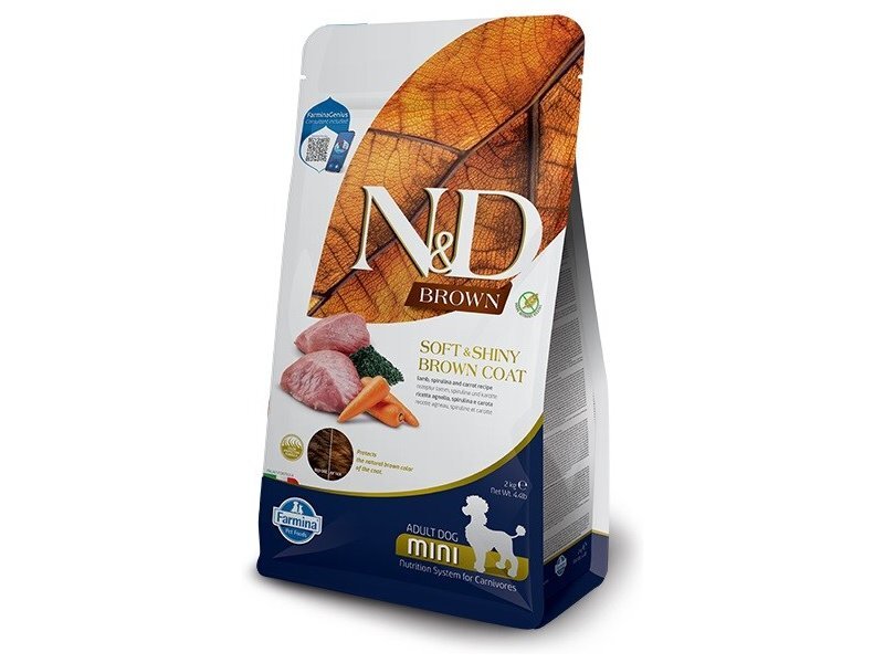 FARMINA DOG BROWN LAMB SPIRULINA & CARROT ADULT MINI 2 KG