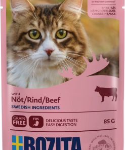 Biter i saus med oksekjøtt