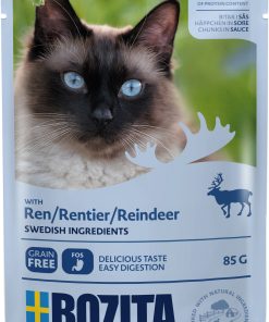 Biter i saus med reinsdyr