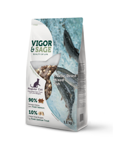 Vigor & Sage frysetørket kattemat Fish Complete, 1,2 kg