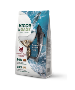 Vigor & Sage frysetørket hundefôr Fish Complete, 1,2 kg