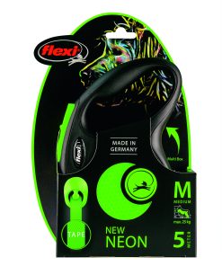 Flexi Classic New Neon Tape M 5m Sort/Neon Grønn Max 25Kg