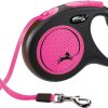Flexi Classic New Neon Tape M 5m Sort/Neon Rosa Max 25Kg
