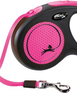 Flexi Classic New Neon Tape M 5m Sort/Neon Rosa Max 25Kg