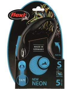 Flexi Classic New Neon Tape S 5m Sort/Neon Blå Max 15Kg