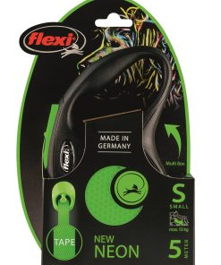 Flexi Classic New Neon Tape S 5m Sort/Neon Grønn Max 15Kg