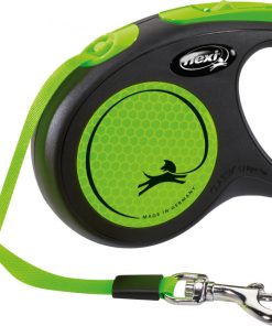 Flexi Classic New Neon Tape S 5m Sort/Neon Grønn Max 15Kg