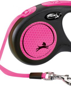 Flexi Classic New Neon Tape S 5m Sort/Neon Rosa Max 15Kg