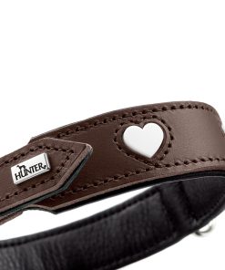 Hunter Halsbånd Love 32/XS Skinn Brun/Sort
