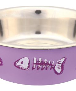 Katteskål I Rustfritt Stål M/G Kant Under 0,3L M/Fiskemotiv