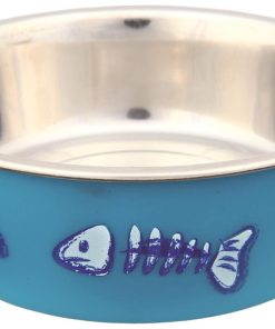 Katteskål I Rustfritt Stål M/G Kant Under 0,3L M/Fiskemotiv