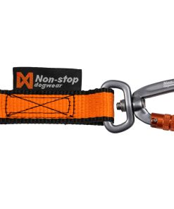 Non-stop dogwear Bungee leash double, unisex, black/orange, 2.8m, single