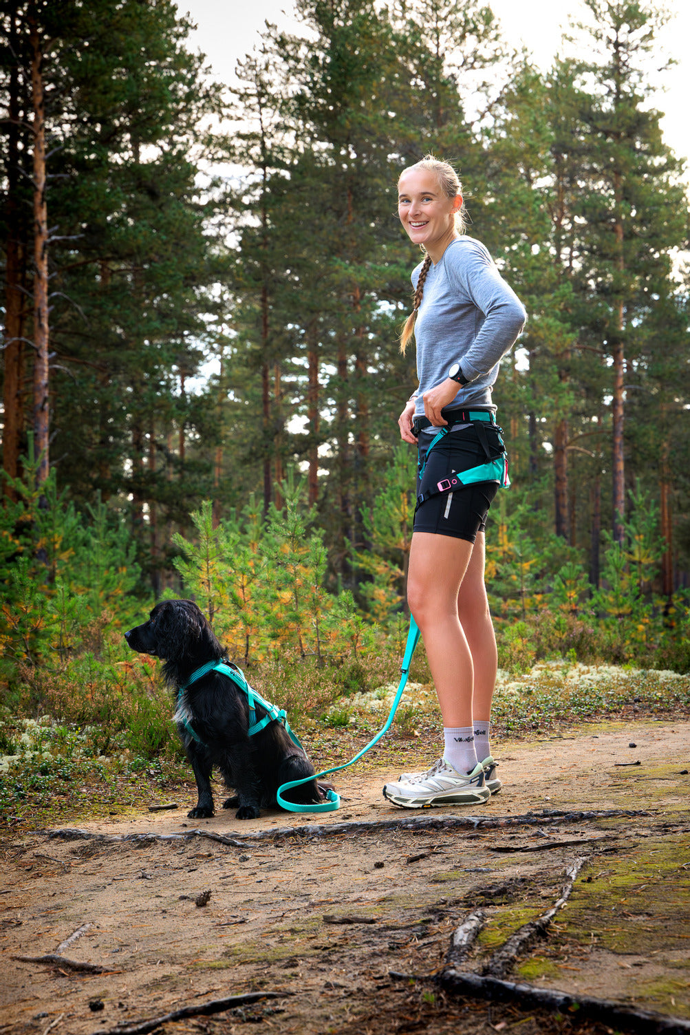 Non-stop dogwear Canix belt 2.0, unisex, aqua/pink, M, single