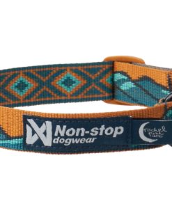 Non-stop dogwear Trail quest collar RP signature edition, unisex, teal/oak, M, single