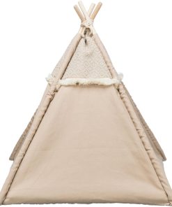 Trixie Hunde/Kattehule/Telt Boho Vevd/Plysj/Jute 55x65x55cm Beige