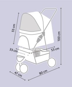 Vogn Buggy 80x47x100cm Max 11Kg Sort