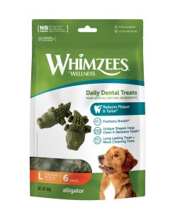 Whimzees tyggeben, alligator, L, pose m/6 stk. (WHZ307)