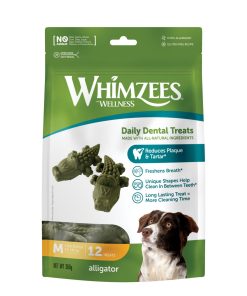 Whimzees tyggeben, alligator, M, pose m/12 stk. (WHZ320)