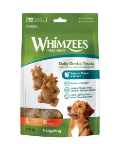 Whimzees tyggeben, pindsvin, L, pose m/6 stk. (WHZ315)