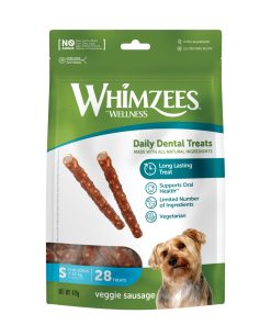 Whimzees Veggie Sausage S, pose m/28 stk. (WHZ324)